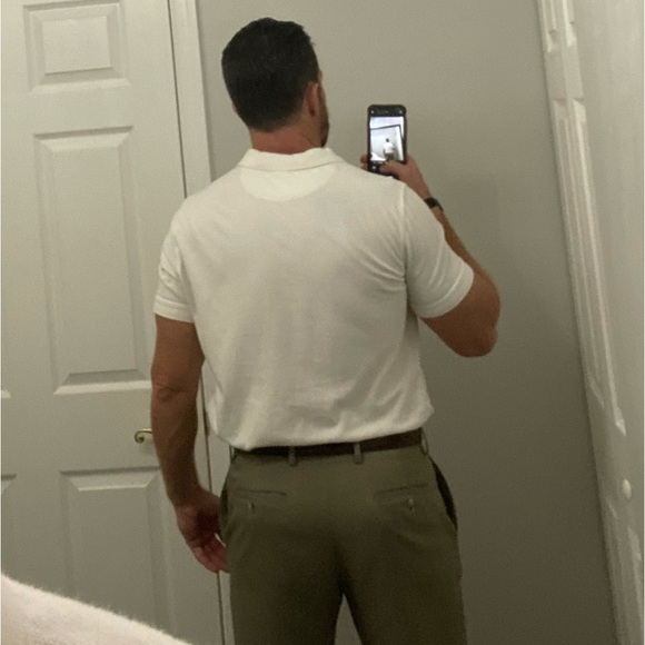 Slim Fit White Polo Shirt - business-casual, social size large - Picture 5 of 15